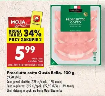 Biedronka Szynka prosciutto cotto Gustobello oferta