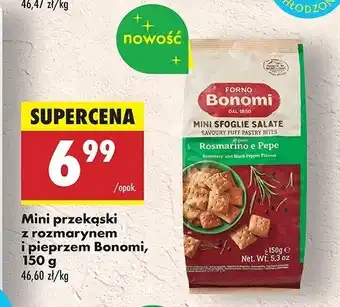 Biedronka Mini krakersy z rozmarynem i pieprzem BONOMI oferta