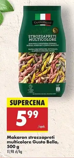 Biedronka Makaron strozzapreti multicolore Gustobello oferta