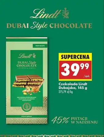 Biedronka Czekolada dubajska Lindt oferta