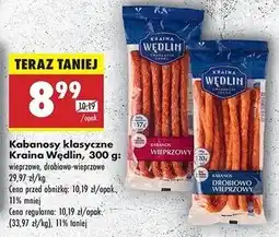 Biedronka Kabanosy klasyczne drobiowe-wieprzowe Kraina Wędlin oferta