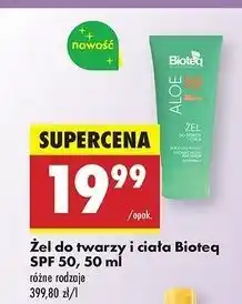 Biedronka Żel do twarzy i ciała aloe 50spf Bioteq oferta