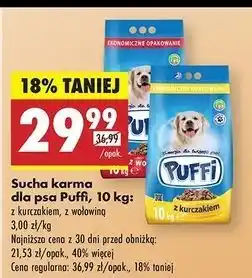 Biedronka Sucha karma dla psa z drobiem Puffi oferta
