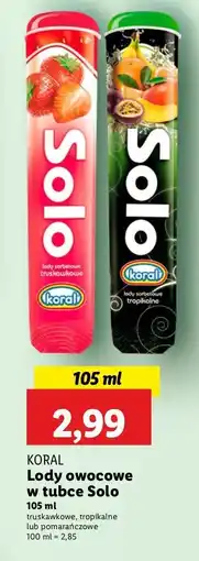 Lidl Lód truskawkowy Koral solo oferta