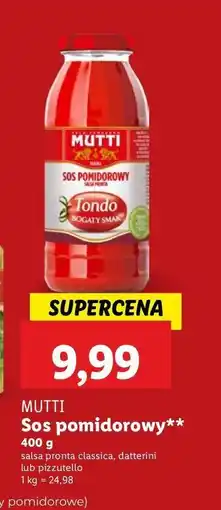 Lidl Sos z pomidorów daktylowych salsa Mutti oferta