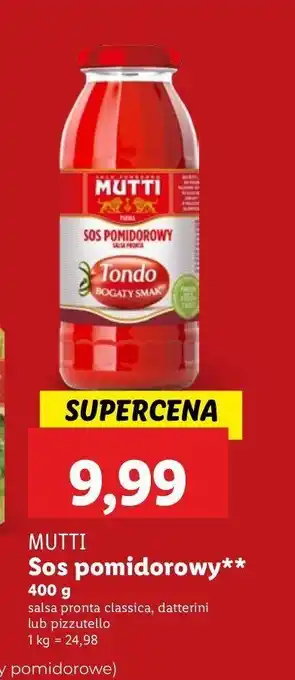 Lidl Sos z pomidorów daktylowych salsa Mutti oferta