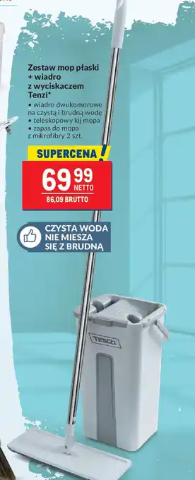 Makro Zestaw mop płaski + wiadro z wyciskaczem Tenzi oferta