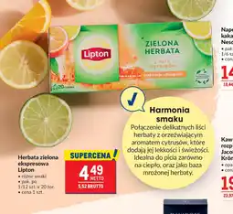 Makro Herbata zielona ekspresowa Lipton oferta