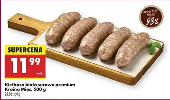 Biedronka Kielbasa biała surowa premium Kraina Mięs 500 g oferta