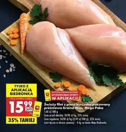 Biedronka Świeży filet z piersi kurczaka pakowany próżniowo Kraina Mięs , Mega Paka oferta