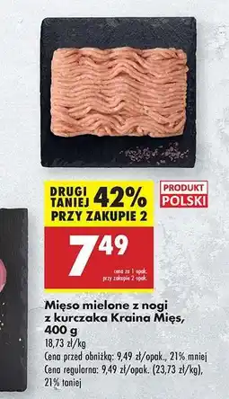 Biedronka Mięso mielone z nogi z kurczaka Kraina Mięs , 400 g oferta