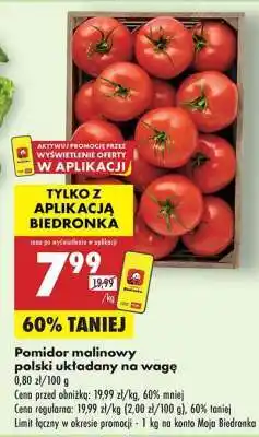 Biedronka Pomidor malinowy polski układany na wagę oferta
