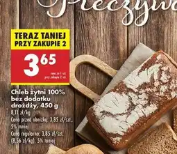 Biedronka Chleb żytni 100 % bez dodatku drożdży 450 g oferta