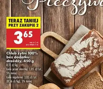 Biedronka Chleb żytni 100 % bez dodatku drożdży 450 g oferta