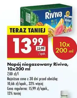 Biedronka Napój niegazowany Riviva, 10x200 ml oferta