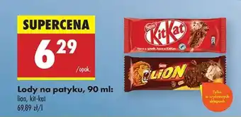 Biedronka Lody na patyku, 90 ml: lion, kit-kat oferta