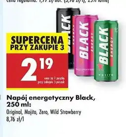 Biedronka Napój energetyczny Black, 250 ml oferta