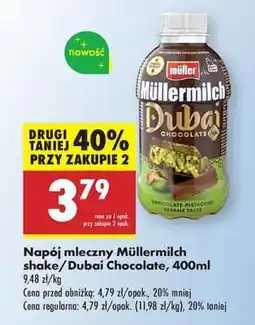 Biedronka Napój mleczny Müllermilch shake/Dubai Chocolate, 400ml oferta