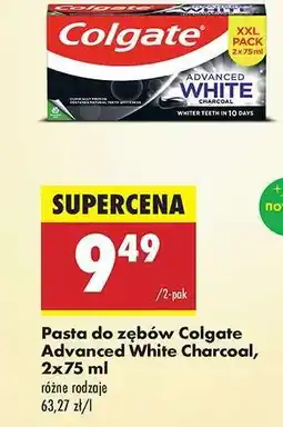 Biedronka Pasta do zębów Colgate Advanced White Charcoal 2x75 ml oferta