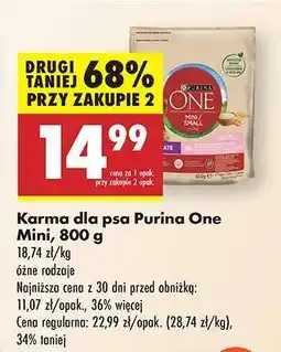 Biedronka Karma dla psa Purina One Mini 800 g oferta