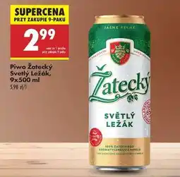 Biedronka Piwo Żatecký Světlý Ležák, 9x500 ml oferta