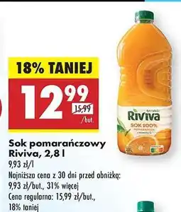 Biedronka Sok pomarańczowy Riviva, 2,8 l oferta