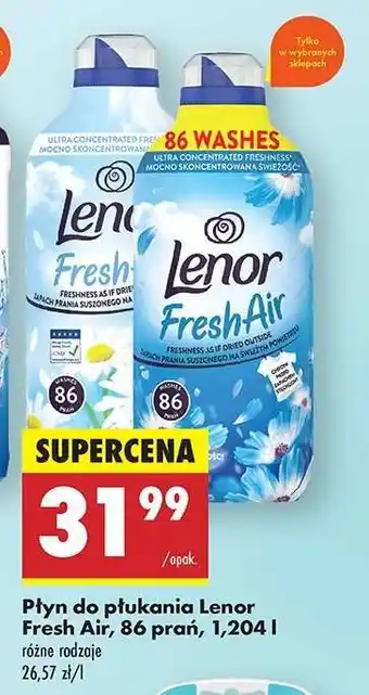 Biedronka Płyn do płukania Lenor Fresh Air, 86 prań, 1,204 l oferta