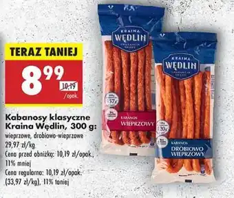 Biedronka Kabanosy klasyczne Kraina Wędlin, 300 g oferta