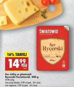 Biedronka Ser żółty w plastrach Rycerski Światowid, 500 g oferta