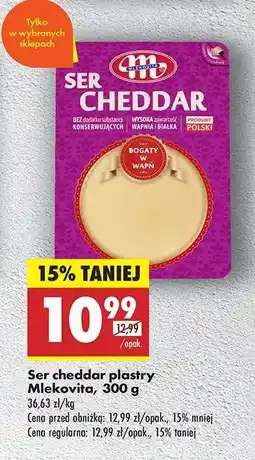 Biedronka Ser cheddar plastry Mlekovita , 300 g oferta