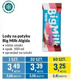 Makro Lody na patyku Big Milk Algida 50ml oferta