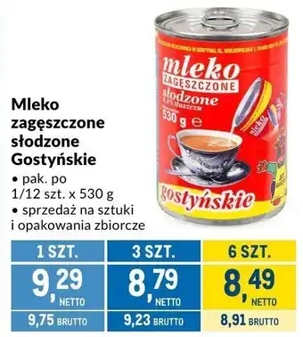 Makro Mleko zagęszczone słodzone Gostyńskie 530g oferta