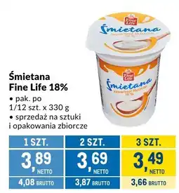 Makro Śmietana Fine Life 18% 330g oferta
