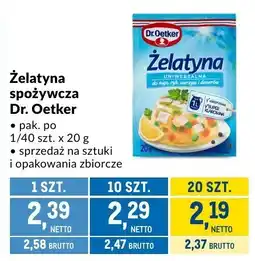 Makro Żelatyna spożywcza Dr. Oetker oferta