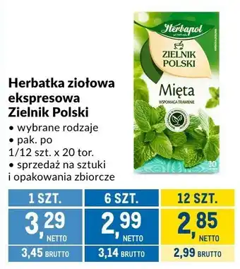 Makro Herbatka ziołowa ekspresowa Zielnik Polski oferta