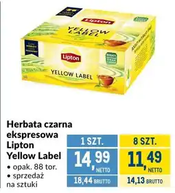 Makro Herbata czarna ekspresowa Lipton Yellow Label oferta