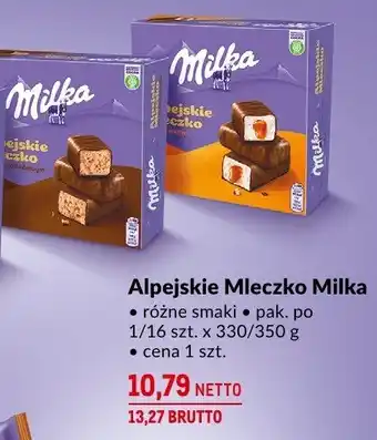 Makro Alpejskie mleczko Milka 350g oferta