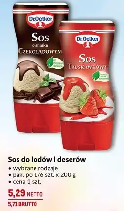 Makro Sos do lodów i deserów truskawkowy 200g Dr. Oetker oferta