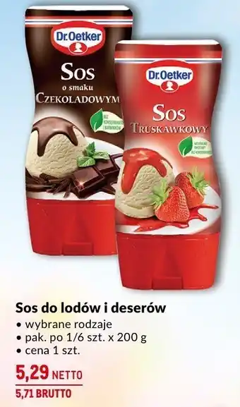 Makro Sos do lodów i deserów truskawkowy 200g Dr. Oetker oferta