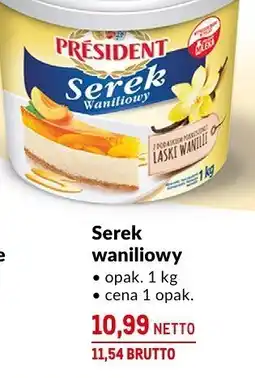 Makro Serek waniliowy President 1kg oferta
