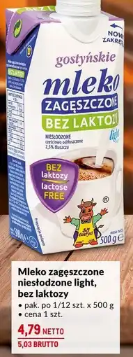Makro Mleko zagęszczone niesłodzone light bez laktozy 500g Gostyń oferta