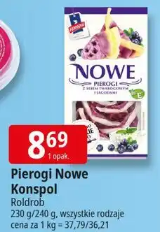 E.Leclerc Pierogi z serem twarogowym i jagodami Konspol oferta
