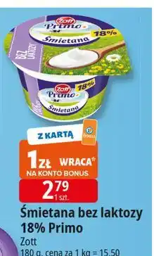 E.Leclerc Śmietana 18% bez laktozy Zott Primo oferta