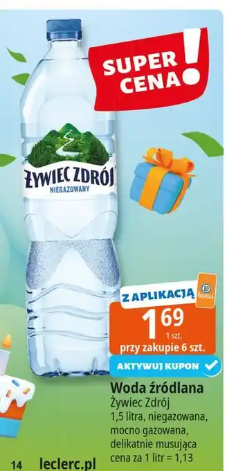 E.Leclerc Woda delikatnie musująca Żywiec Zdrój oferta