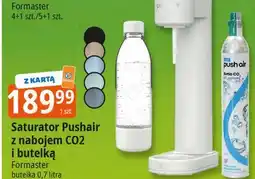 E.Leclerc Saturator pushair z nabojem co2 i butelką 700 ml czarny Formaster oferta