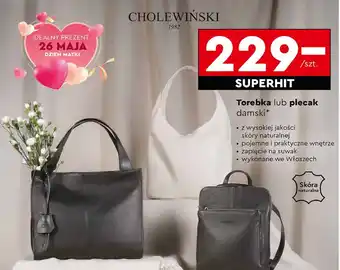 Biedronka Plecak damski Cholewiński oferta