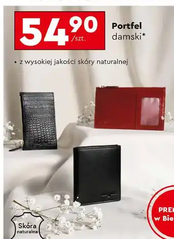 Biedronka Portfel damski skóra oferta