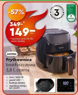 Biedronka Frytkownica 3.8 l czarna Hoffen oferta