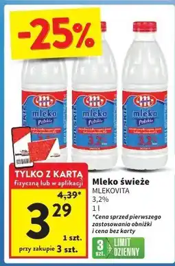Intermarche Mleko świeże 3,2% 1l MLEKOVITA oferta