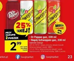 Twój Market Dr Pepper Napój gazowany o smaku owocowym 330 ml oferta